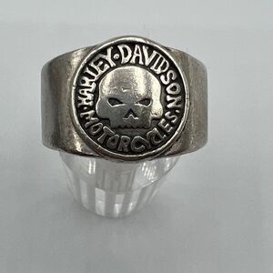 Men's HARLEY DAVIDSON Sterling Silver Skull Ring - Size 13